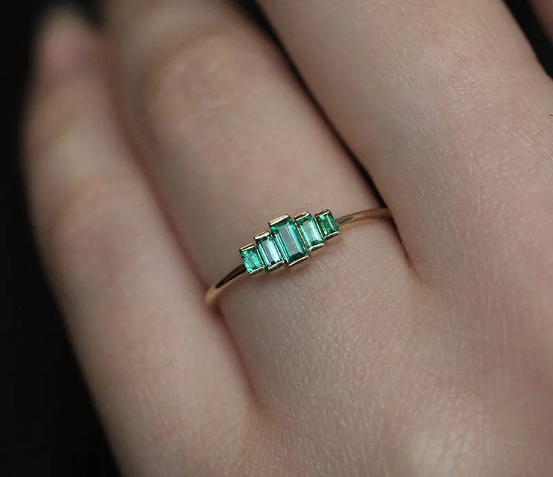 PATTI BAGUETTE EMERALD RING view 5