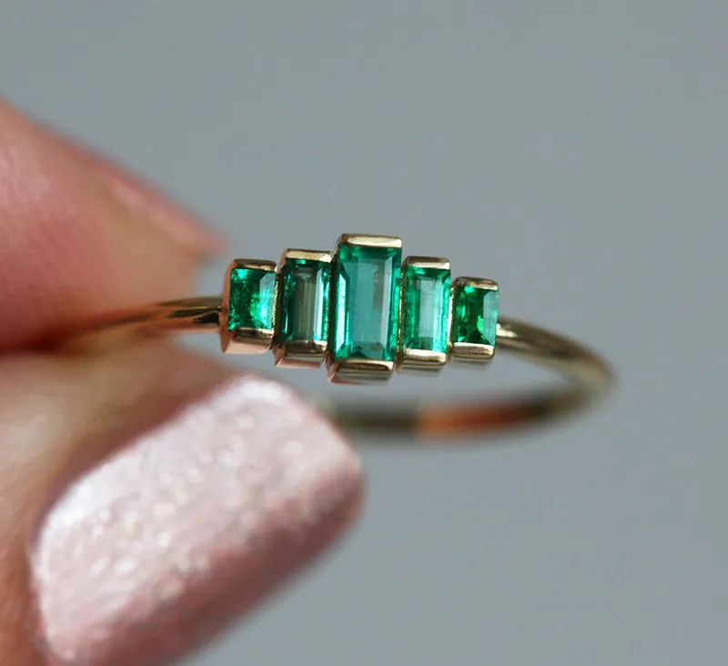 PATTI BAGUETTE EMERALD RING view 6
