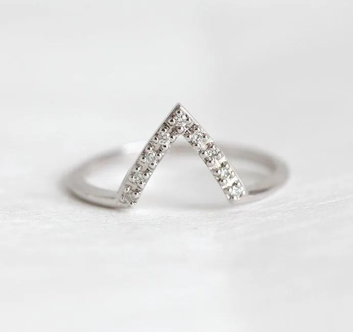 Pave Diamond Ring, Stacking Ring diamond round cut engagement ring