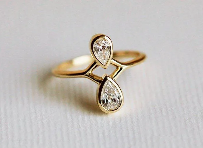 PEAR DIAMOND ENGAGEMENT RING, PEAR CUT ENGAGEMENT RING vy 5