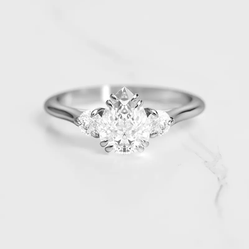 Pear Diamond Ring With Accent Stones vy 2