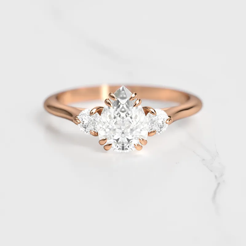 Pear Diamond Ring With Accent Stones vy 3