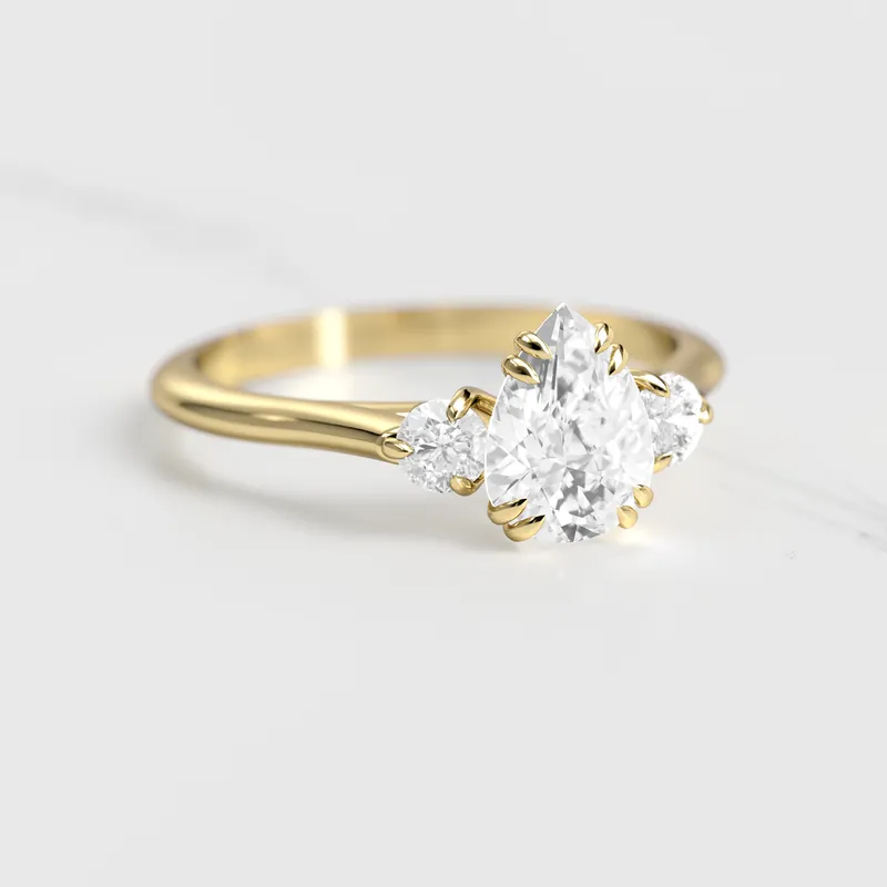 Pear Diamond Ring With Accent Stones vy 4