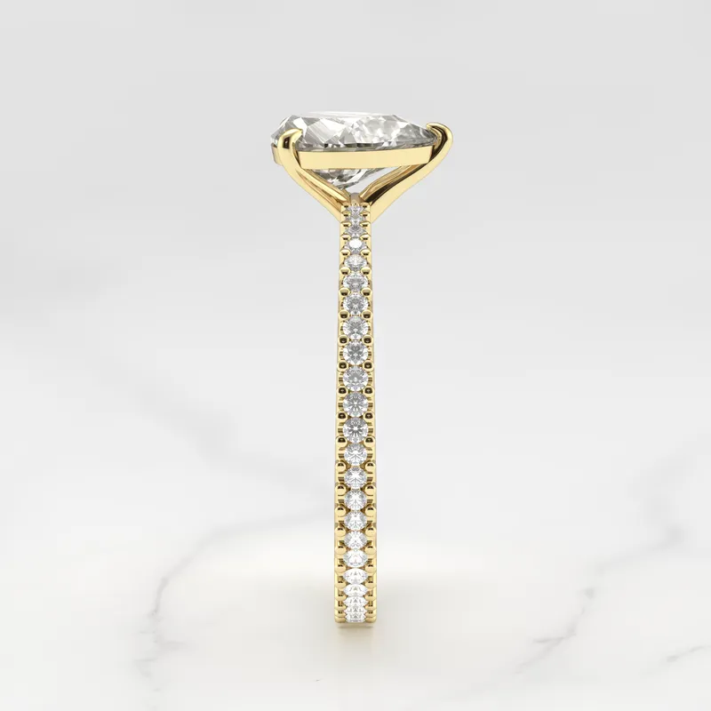 PEAR FULL PAVE TAPERED DIAMOND RING vy 10