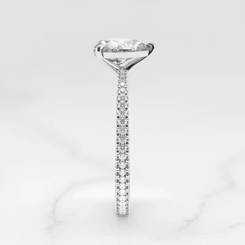 PEAR FULL PAVE TAPERED DIAMOND RING vy 12