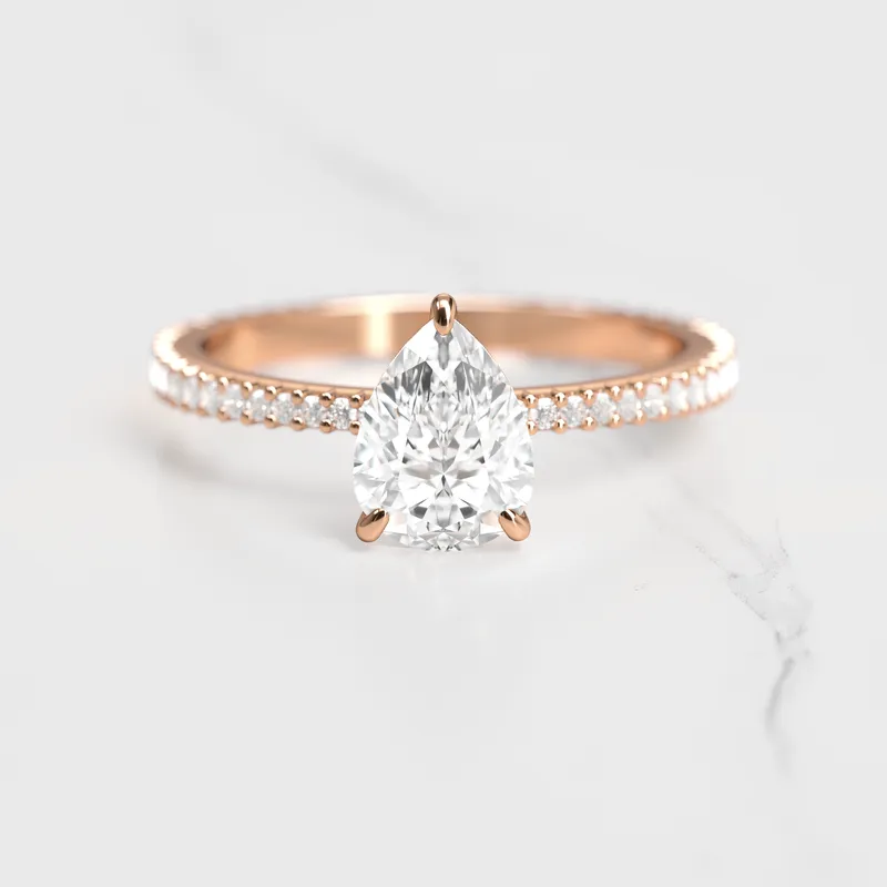 PEAR FULL PAVE TAPERED DIAMOND RING vy 5