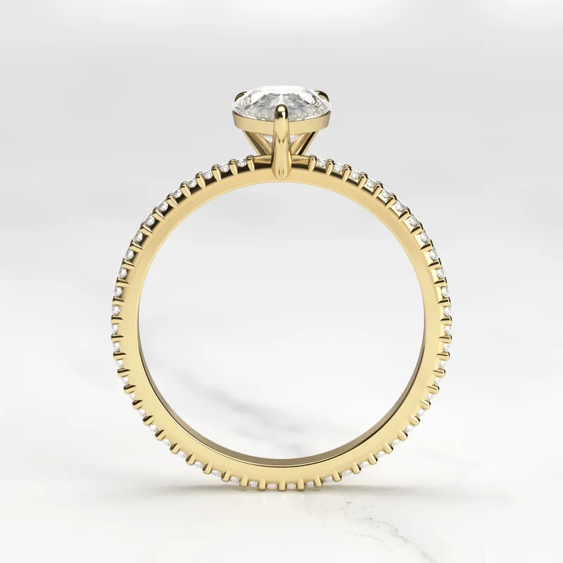 PEAR FULL PAVE TAPERED DIAMOND RING vy 7