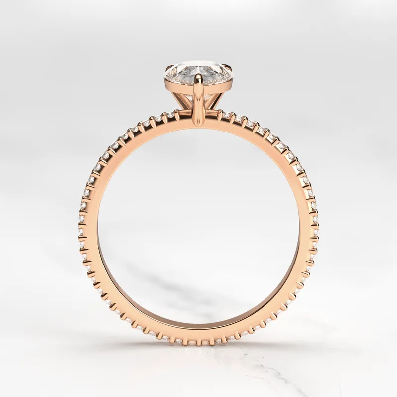 PEAR FULL PAVE TAPERED DIAMOND RING vy 8