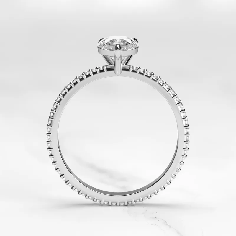 PEAR FULL PAVE TAPERED DIAMOND RING vy 9