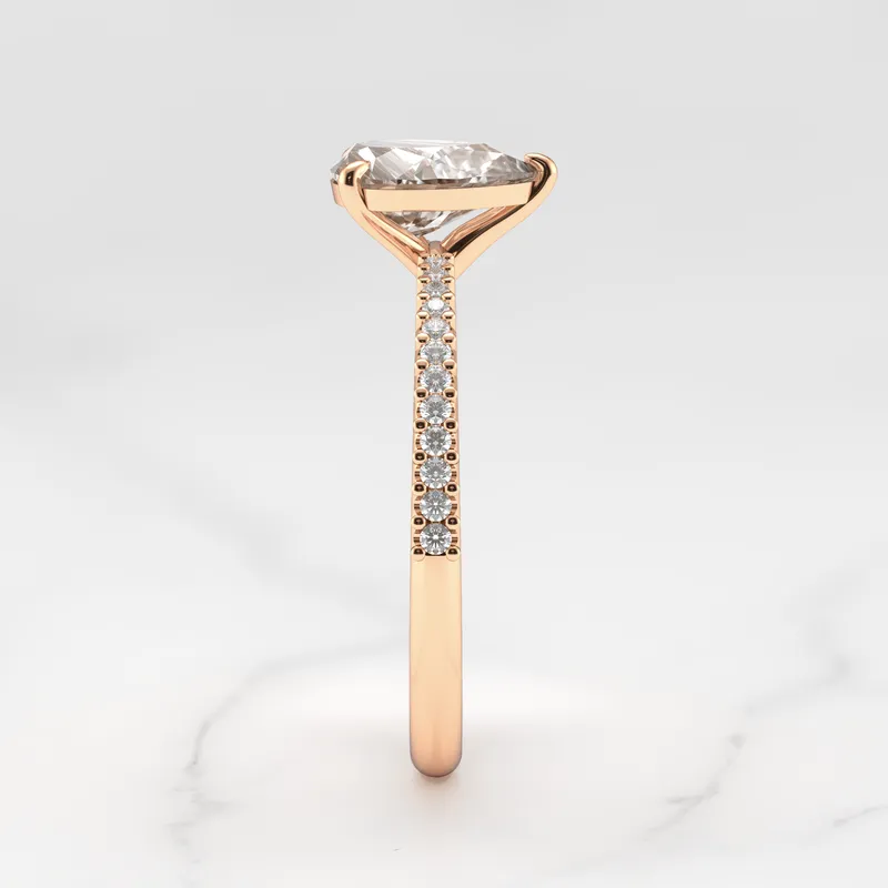 PEAR HALF PAVE TAPERED DIAMOND RING view 8