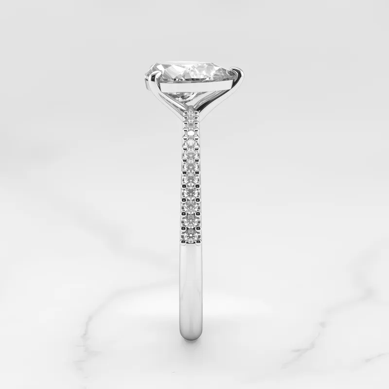 PEAR HALF PAVE TAPERED DIAMOND RING view 9