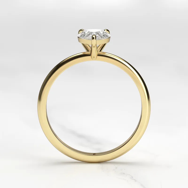Pear Tapered Solitaire Diamond Ring vy 10