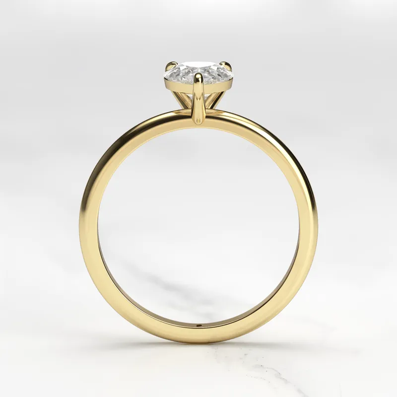 Pear Tapered Solitaire Diamond Ring view 10