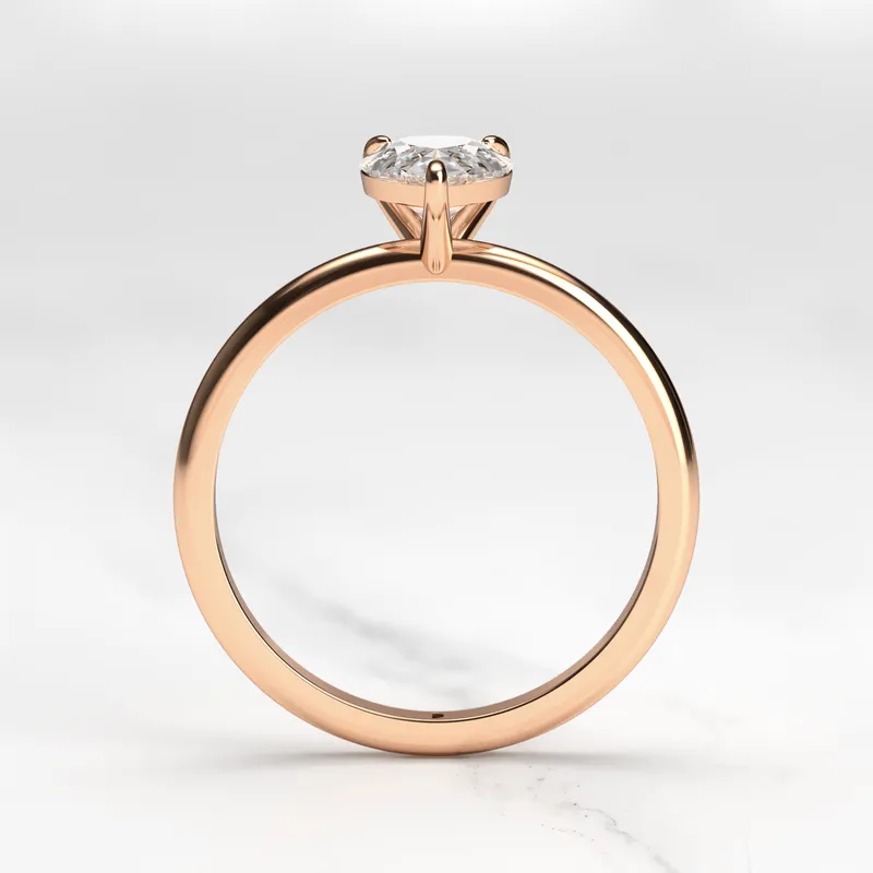 Pear Tapered Solitaire Diamond Ring view 11