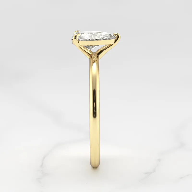Pear Tapered Solitaire Diamond Ring view 7