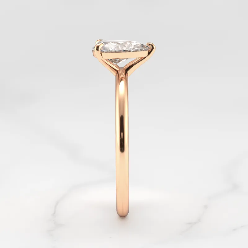 Pear Tapered Solitaire Diamond Ring view 8
