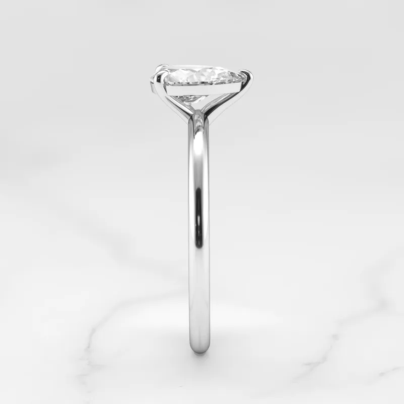 Pear Tapered Solitaire Diamond Ring view 9