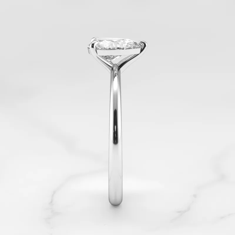 Pear Tapered Solitaire Diamond Ring vy 9