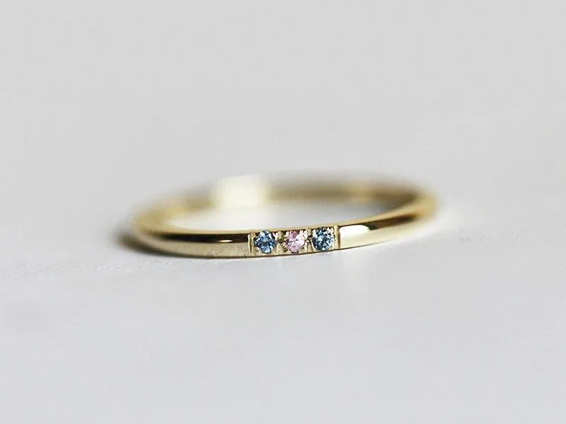 Pink Diamond Ring, Blue Diamond Ring view 2