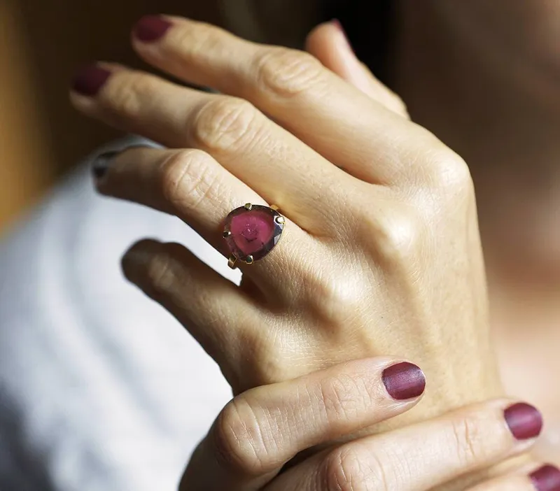 Pink Tourmaline Ring, 14K Gold Ring pink engagement ring