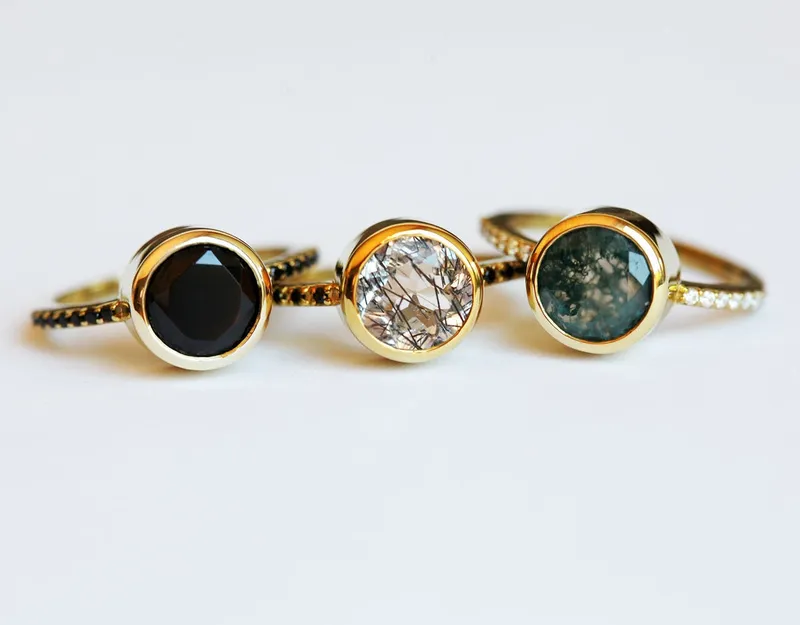 Planet Ring, Saturn Ring, Statement Celestial Set vy 3