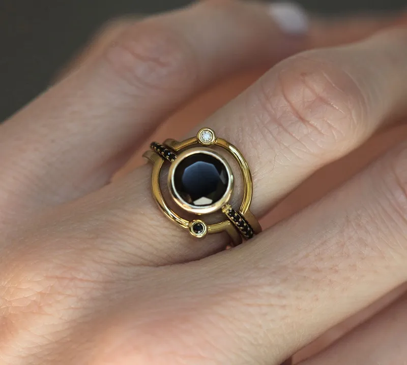 Planet Ring, Saturn Ring, Statement Celestial Set vy 6