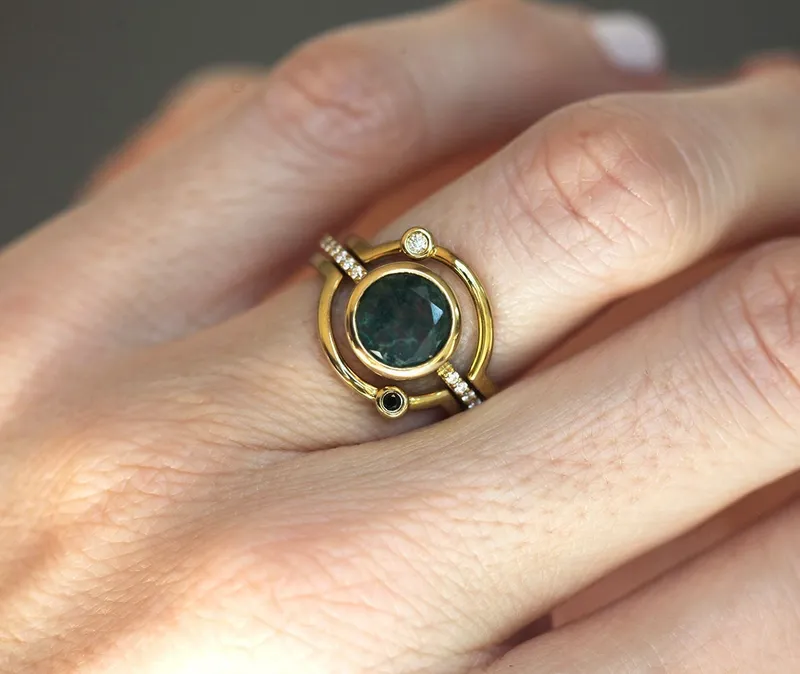 Planet Ring, Saturn Ring, Statement Celestial Set vy 8