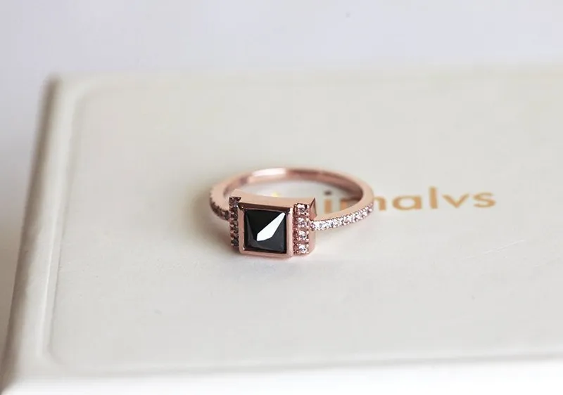 PRINCESS-CUT BLACK DIAMOND RING WITH WHITE DIAMOND ACCENTS view 6