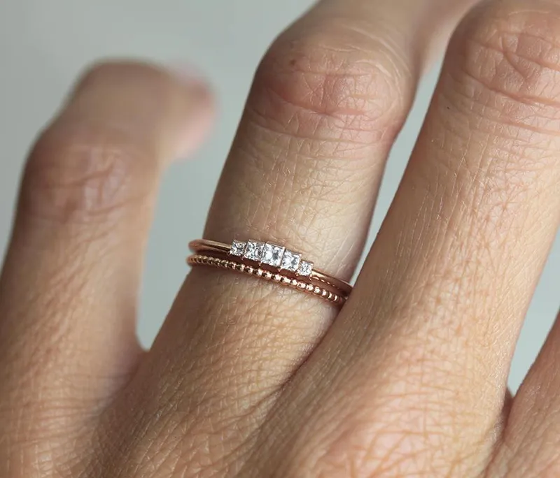 Princess Cut Diamond Engagement Ring, Wedding Ring view 6