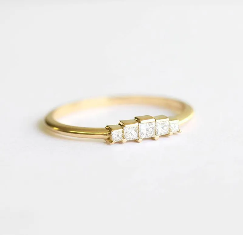 Princess Cut Diamond Engagement Ring, Wedding Ring view 8