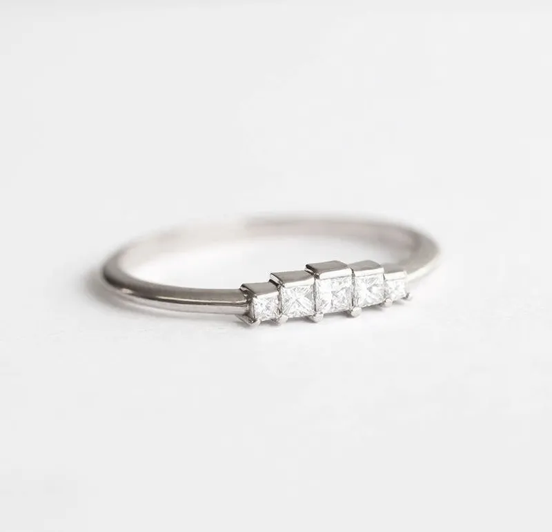 Princess Cut Diamond Engagement Ring, Wedding Ring view 9