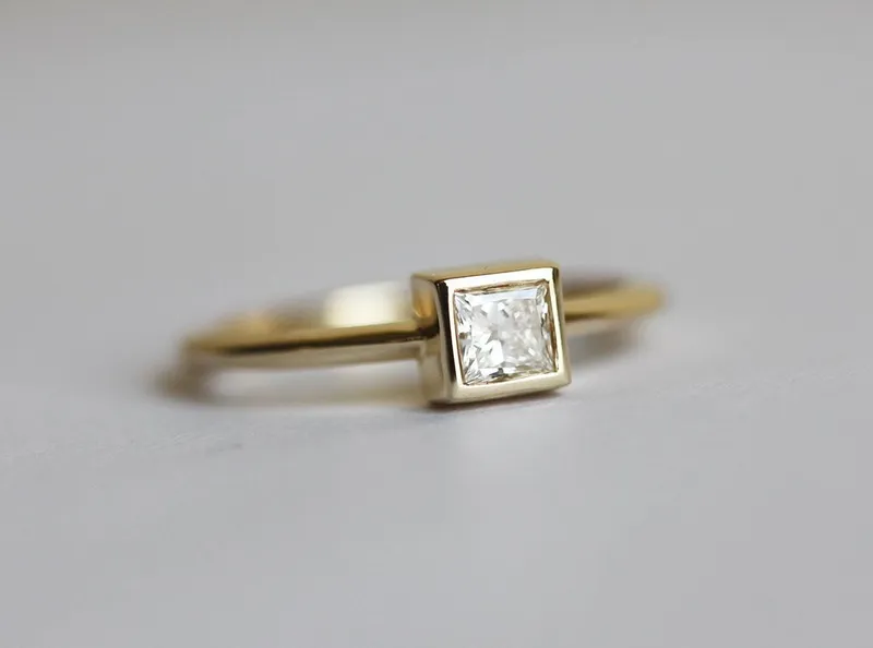 Princess Diamond Ring, Solitaire Engagement Ring view 2
