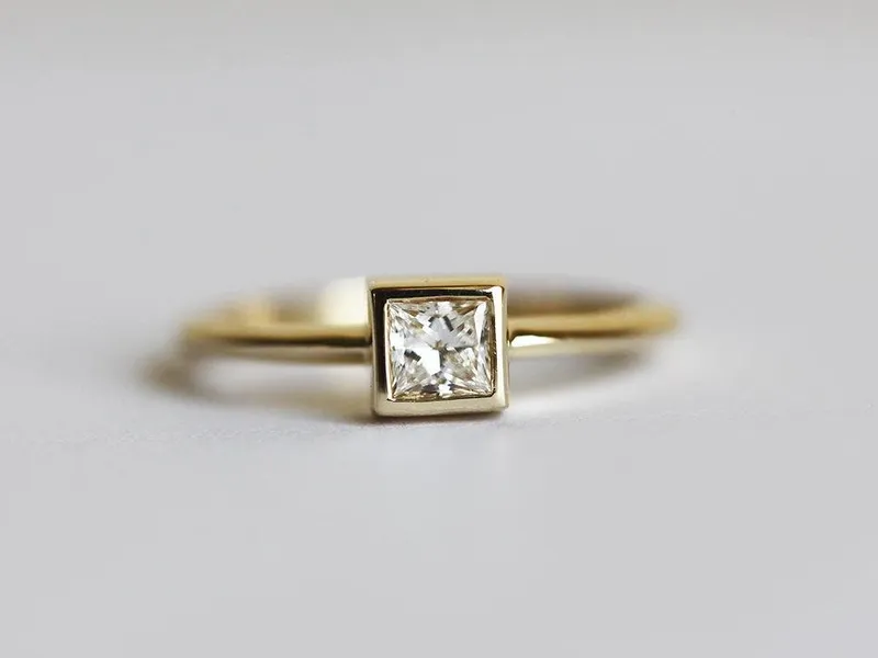Princess Diamond Ring, Solitaire Engagement Ring view 4