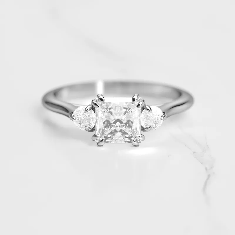 Princess Diamond Ring With Accent Stones vy 2