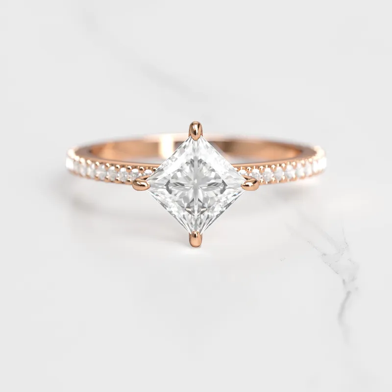 PRINCESS FULL PAVE DIAMOND RING vy 2