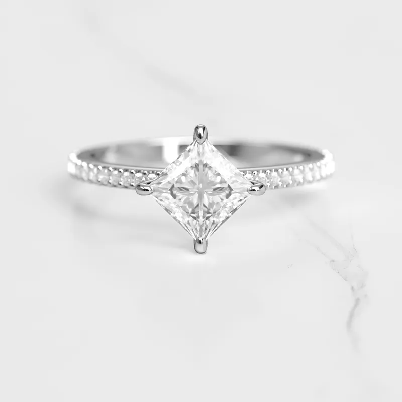 PRINCESS FULL PAVE DIAMOND RING vy 3