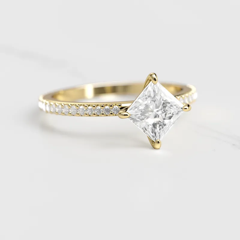 PRINCESS FULL PAVE DIAMOND RING vy 4