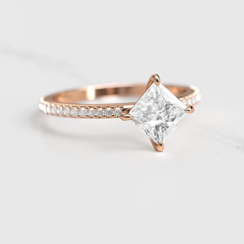 PRINCESS FULL PAVE DIAMOND RING vy 5