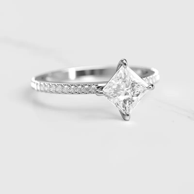 PRINCESS FULL PAVE DIAMOND RING vy 6
