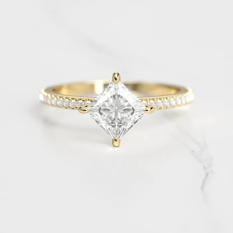 PRINCESS FULL PAVE DIAMOND RING engagement ring