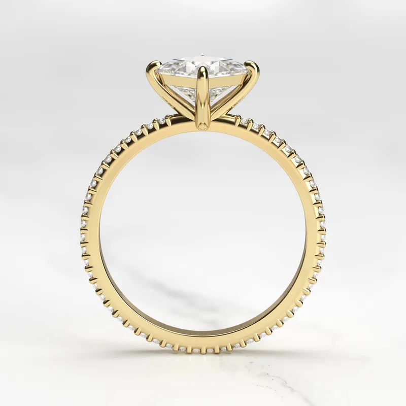 PRINCESS FULL PAVE TAPERED DIAMOND RING vy 10