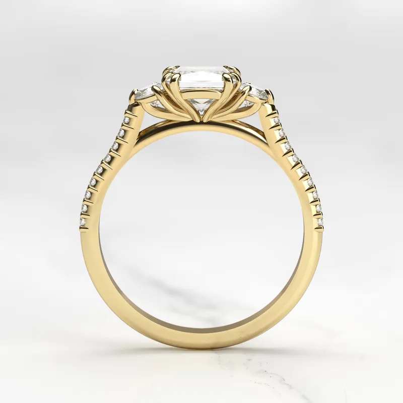 PRINCESS HALF PAVE DIAMOND RING WITH ACCENT STONES vy 10