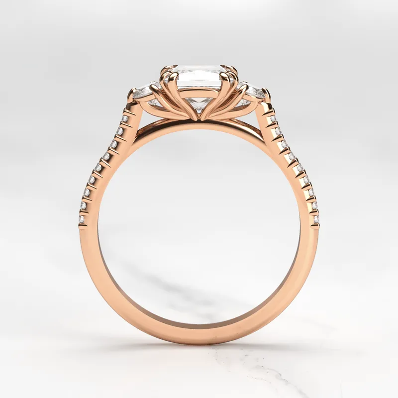 PRINCESS HALF PAVE DIAMOND RING WITH ACCENT STONES vy 11