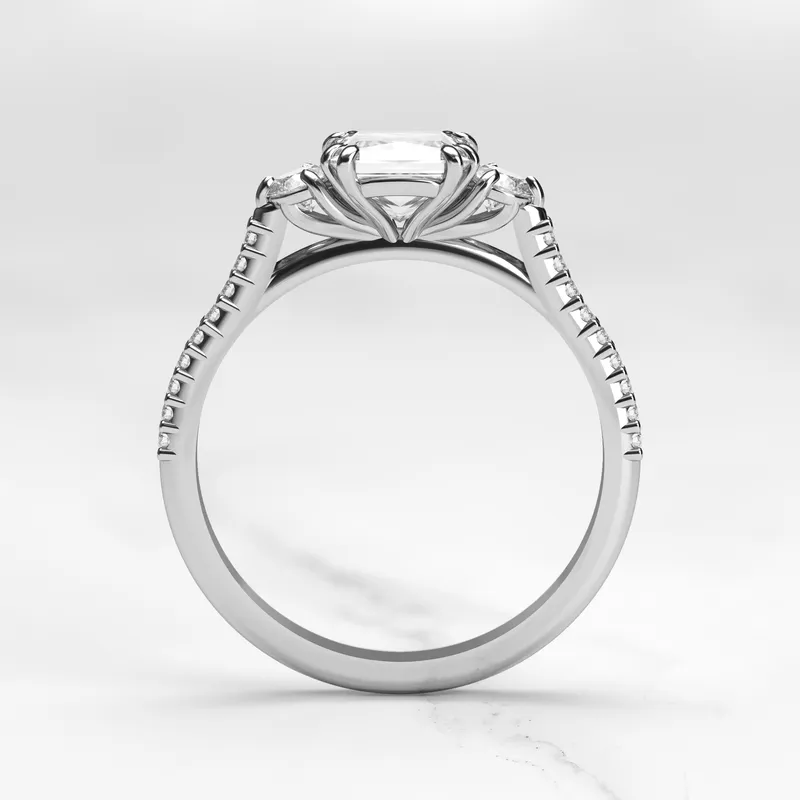 PRINCESS HALF PAVE DIAMOND RING WITH ACCENT STONES vy 12