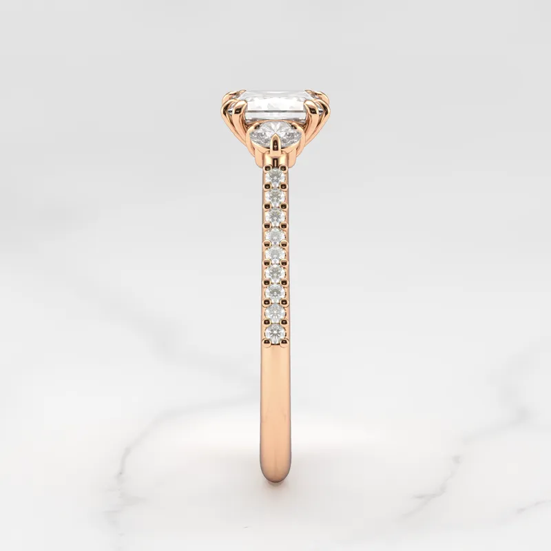 PRINCESS HALF PAVE DIAMOND RING WITH ACCENT STONES vy 8