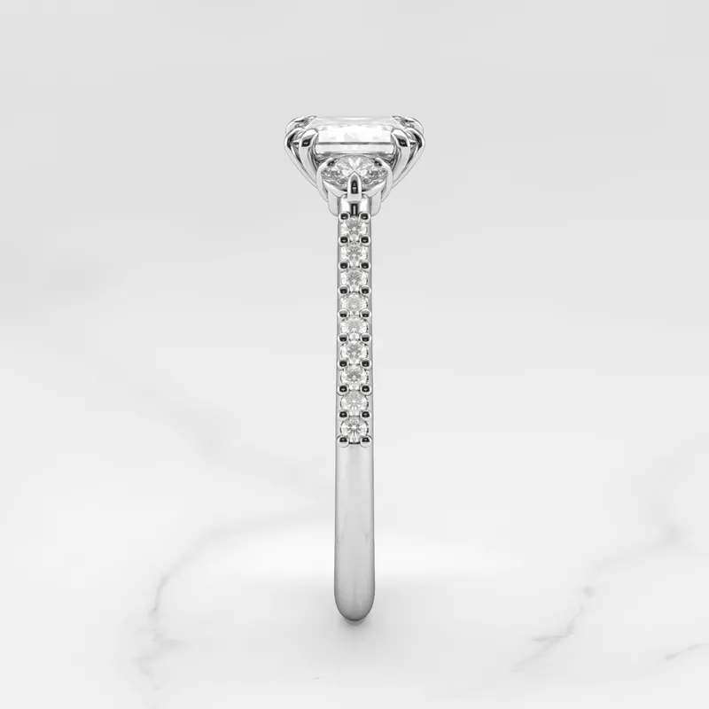 PRINCESS HALF PAVE DIAMOND RING WITH ACCENT STONES vy 9