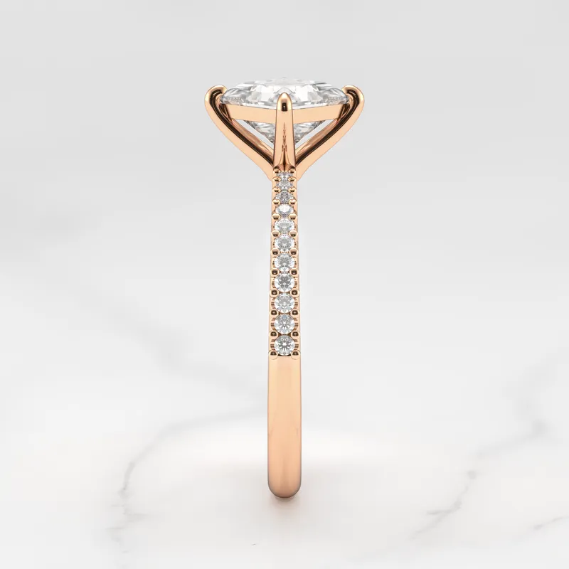PRINCESS HALF PAVE TAPERED DIAMOND RING view 11