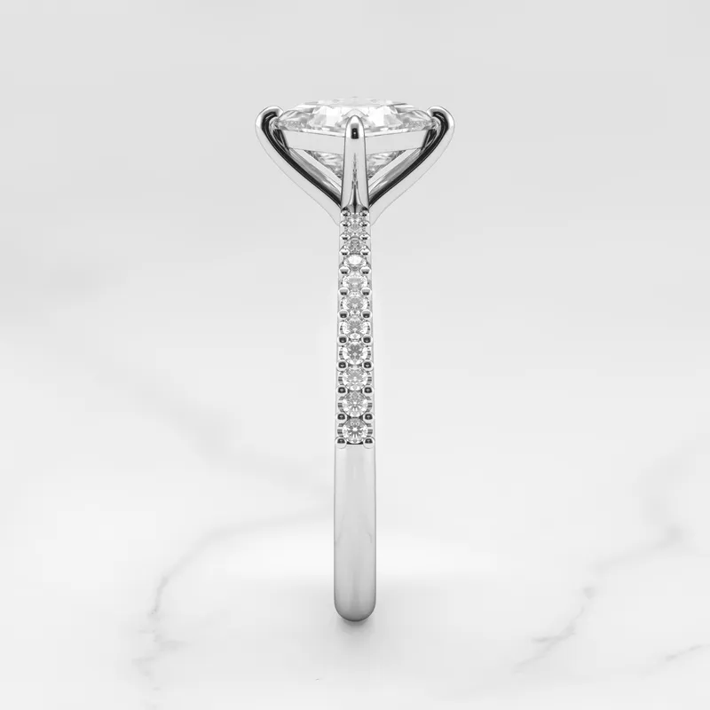 PRINCESS HALF PAVE TAPERED DIAMOND RING view 12