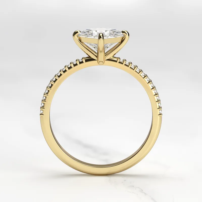 PRINCESS HALF PAVE TAPERED DIAMOND RING view 7