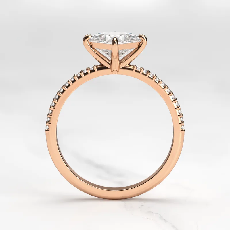 PRINCESS HALF PAVE TAPERED DIAMOND RING view 8